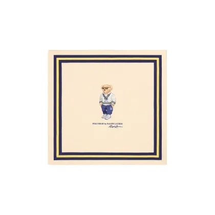 Zdjęcie Polo Ralph Lauren chusta bawełniana męska kolor biały wzorzysta 449973182