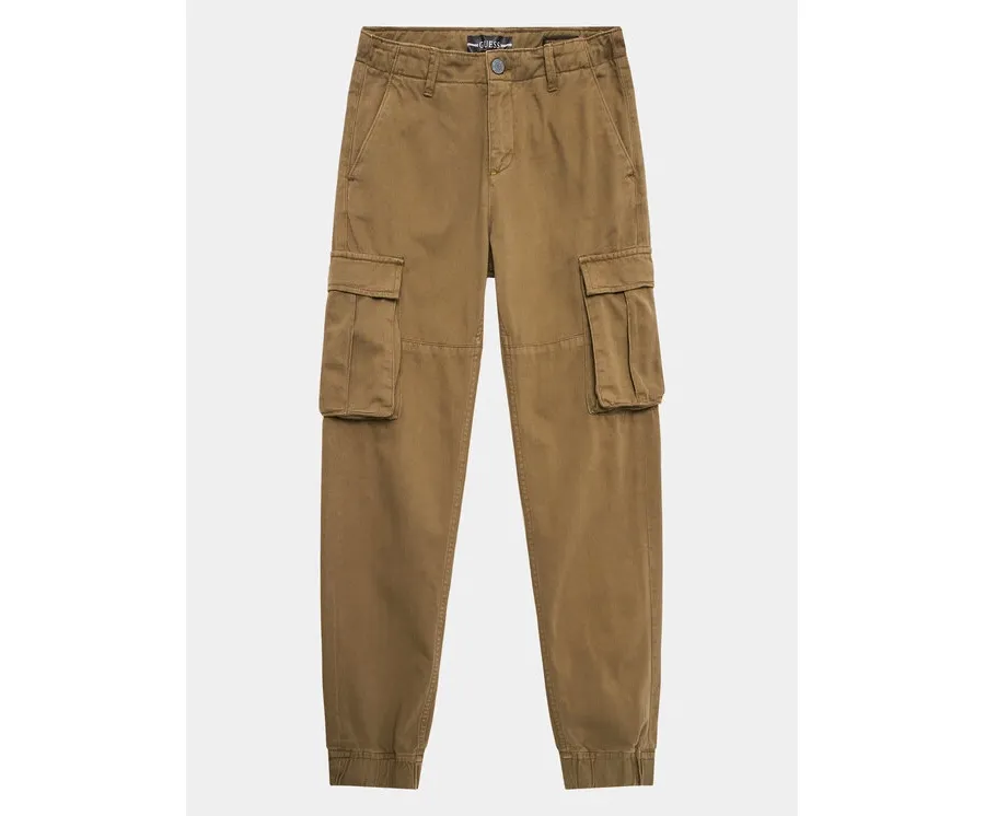obrazek 1 Guess Spodnie materiałowe L3YB04 WE1L0 Zielony Relaxed Fit
