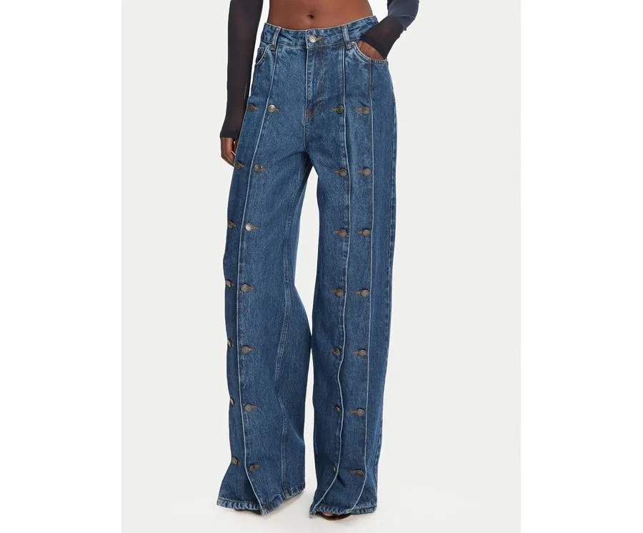 obrazek 1 ROTATE Jeansy 1140731602 Granatowy Wide Leg