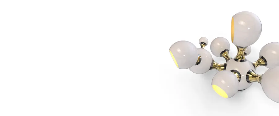 obrazek 9 Stylowa lampa ścienna nawiązująca do atomu
