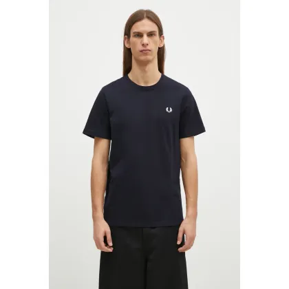 Zdjęcie Fred Perry t-shirt bawełniany Crew Neck T-Shirt męski kolor granatowy gładki M1600.608