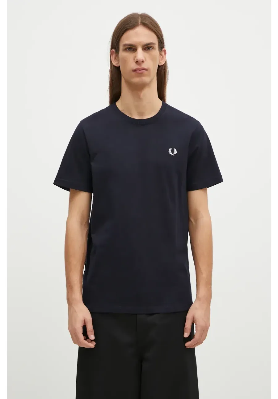 obrazek 1 Fred Perry t-shirt bawełniany Crew Neck T-Shirt męski kolor granatowy gładki M1600.608