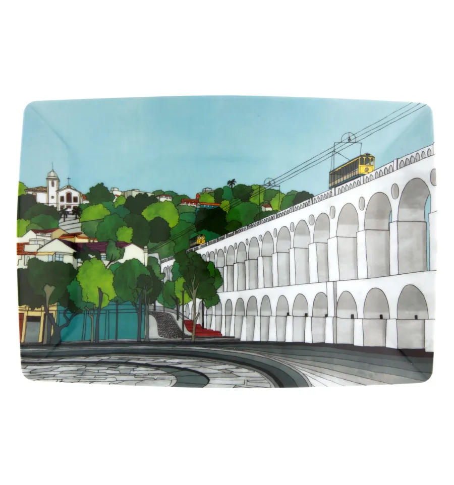 obrazek 1 Prostokątny talerz wykonany z porcelany z widokiem Rio de Janeiro – Vista Alegre