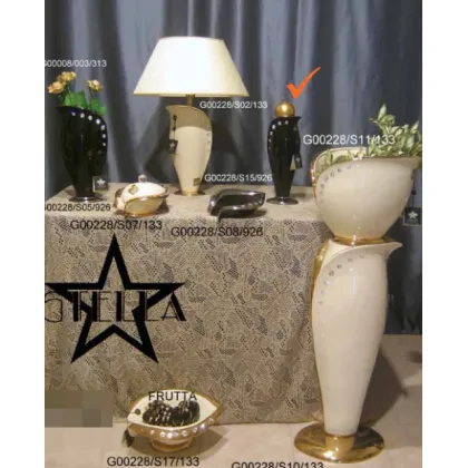 Picture A stunning black candlestick made of ceramics