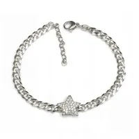 Picture Unusual bracelet Made of rhodium-plated silver and white zircons