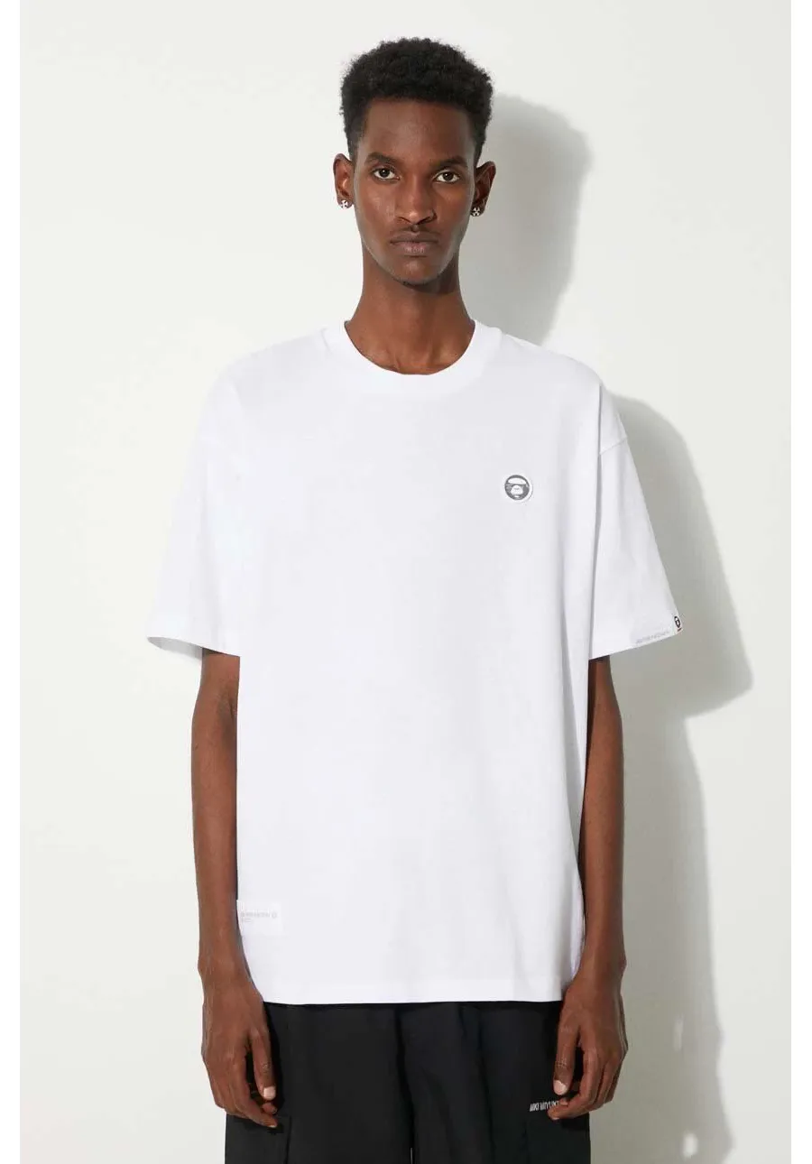 obrazek 1 AAPE t-shirt bawełniany Tee męski kolor biały gładki AAPTEM1414XXM