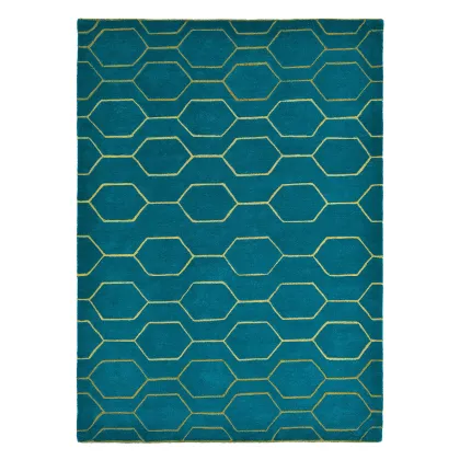 Zdjęcie Prestiżowy turkusowy dywan geometryczny - ARRIS TEAL 37307