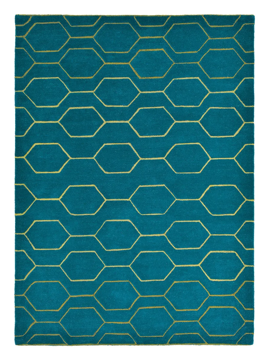 obrazek 1 Prestiżowy turkusowy dywan geometryczny - ARRIS TEAL 37307
