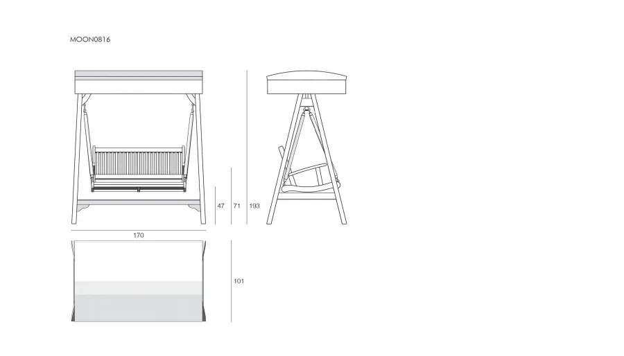 obrazek 3 Piękna ławka-huśtawka ze stojakiem i baldachimem do ogrodu