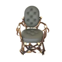 Zdjęcie Wygodny fotel gabinetowy wykonany z najwyższej jakości poroża jelenia