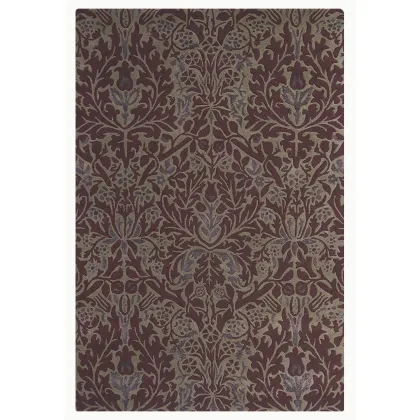 Zdjęcie Luksusowy bordowy dywan w ornament - AUTUMN FLOWER PLUM 27500