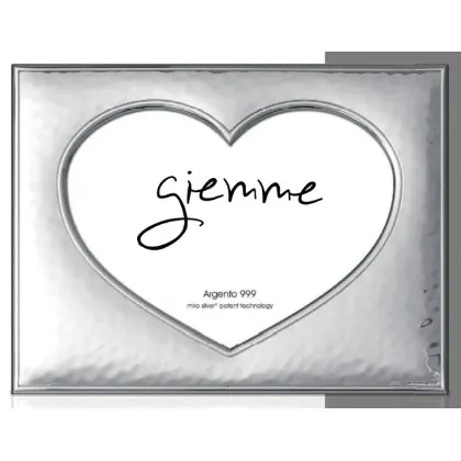 Picture Elegant silver photo frame 18x24 cm in the shape of a heart