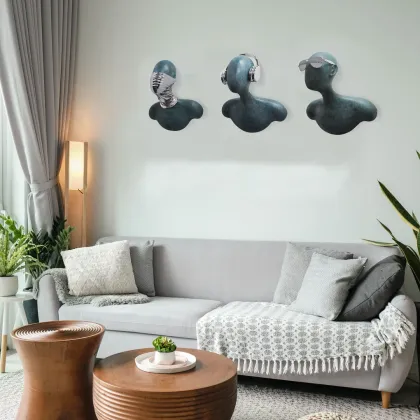Picture Modern brass wall sculpture for home and office
