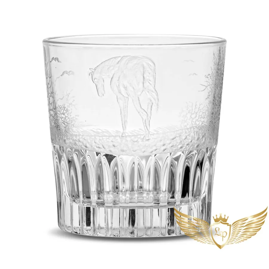 obrazek 10 Elegancki komplet szklanek do whisky dla pasjonata koni