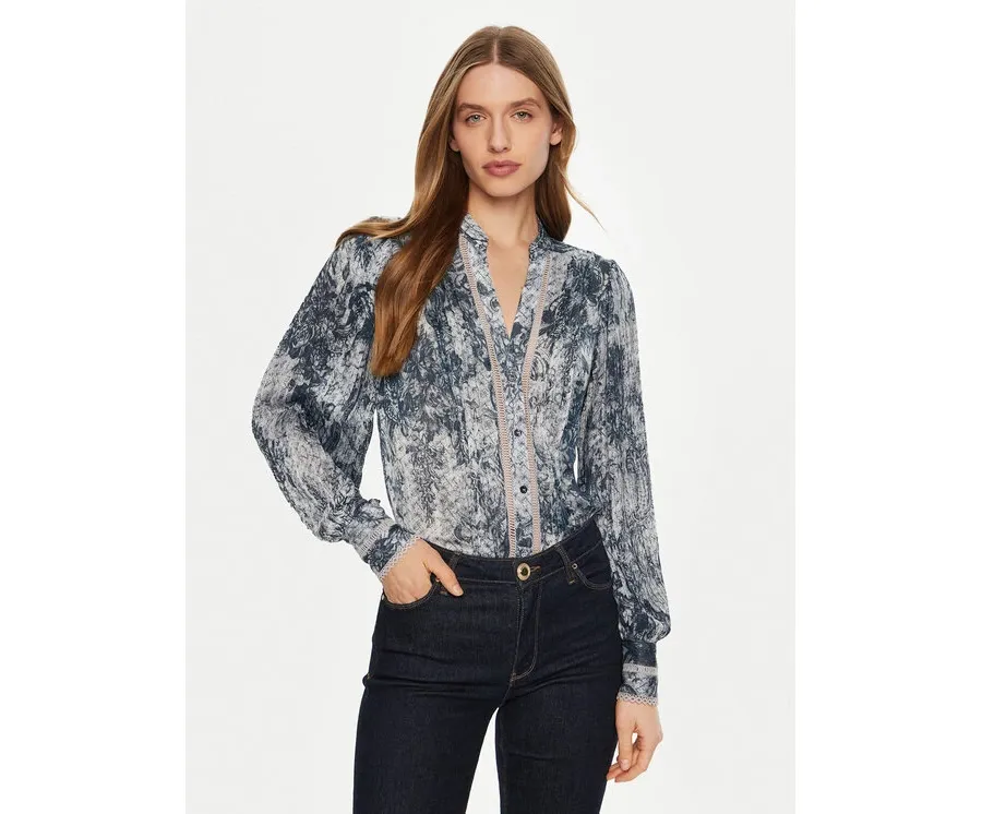 obrazek 1 Guess Bluzka W5RH16 WDW82 Niebieski Regular Fit