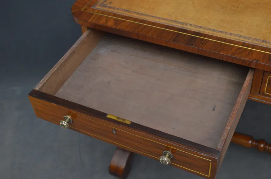 obrazek 8 Eleganckie biurko / biblioteka William IV z drzewa różanego - antyk