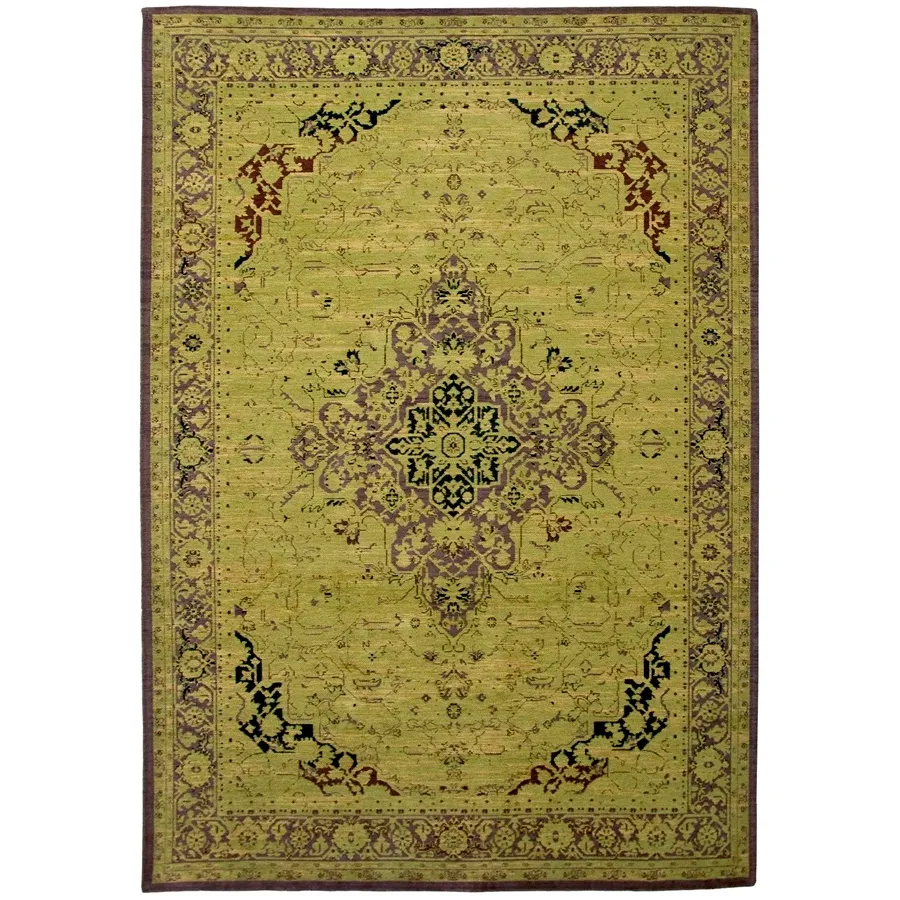 obrazek 1 Nieszablonowy zielony dywan klasyczny - HERIZ OLIVE 8258