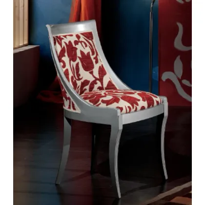 Zdjęcie Tapicerowane krzesło lakierowane, wykończenie postarzane srebro - Fratelli Mirandola