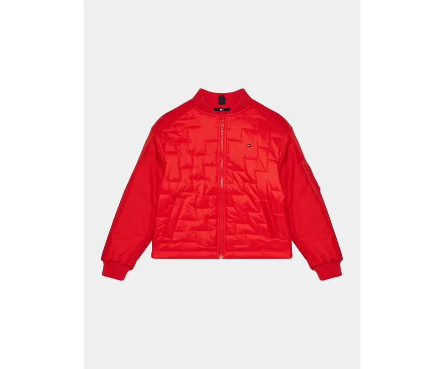 obrazek 1 Tommy Hilfiger Kurtka bomber KG0KG07795 D Czerwony Boxy Fit