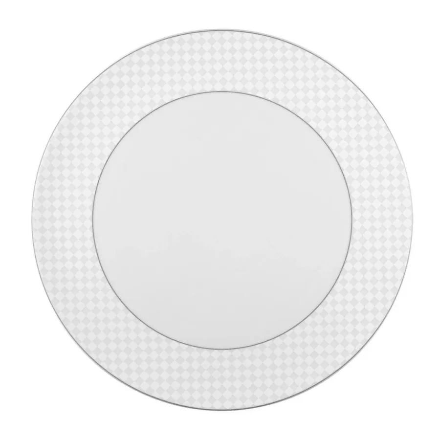 obrazek 1 Ekskluzywny porcelanowy okrągły duży talerz 30 cm ze zdobieniem w biało szarą szachownicę - Seltmann Weiden