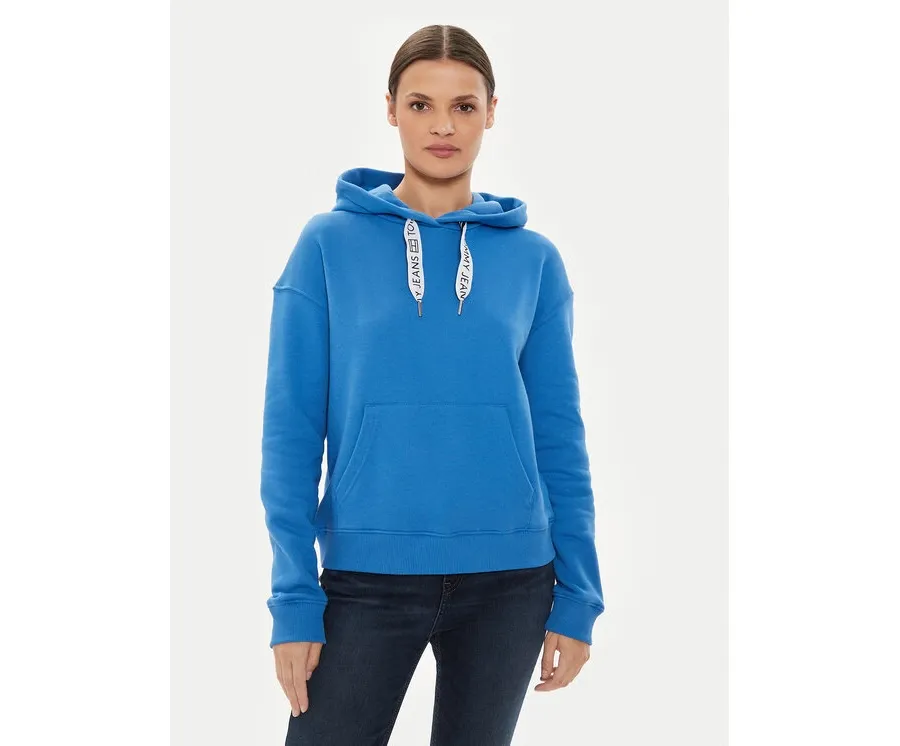 obrazek 1 Tommy Jeans Bluza Logo Drawcord DW0DW17794 Niebieski Boxy Fit