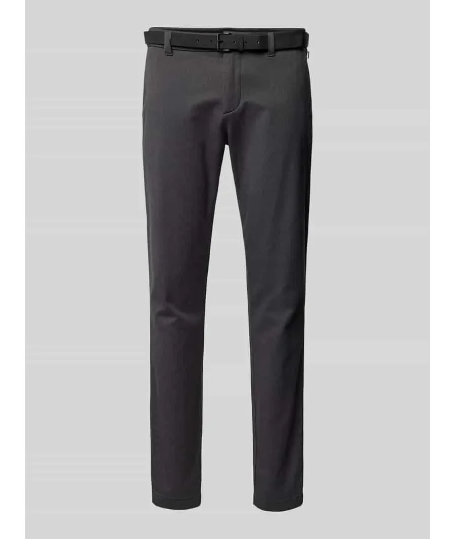 obrazek 1 Chinosy o kroju slim leg z paskiem