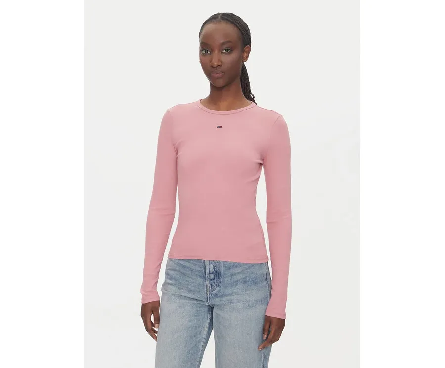 obrazek 1 Tommy Jeans Bluzka Essential DW0DW17387 Różowy Slim Fit