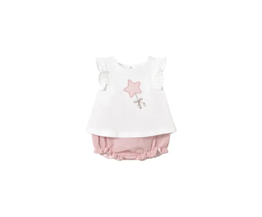 obrazek 1 Mayoral Komplet t-shirt i spodenki 1255 Różowy Regular Fit