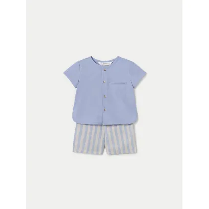 Zdjęcie Mayoral Komplet koszula i szorty materiałowe 1219 Niebieski Regular Fit