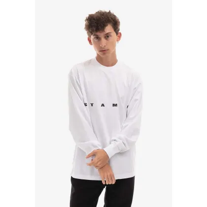 Zdjęcie STAMPD longsleeve bawełniany kolor biały z nadrukiem SLA.M2992LT-WHT