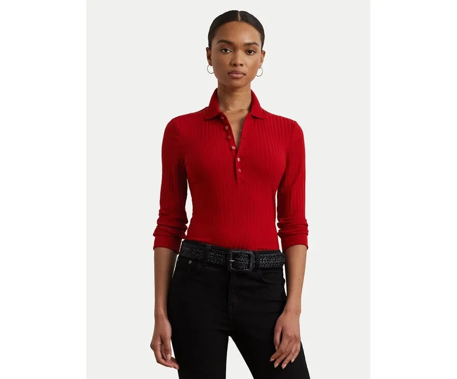 obrazek 1 LAUREN RALPH LAUREN Sweter 200971091003 Czerwony Slim Fit