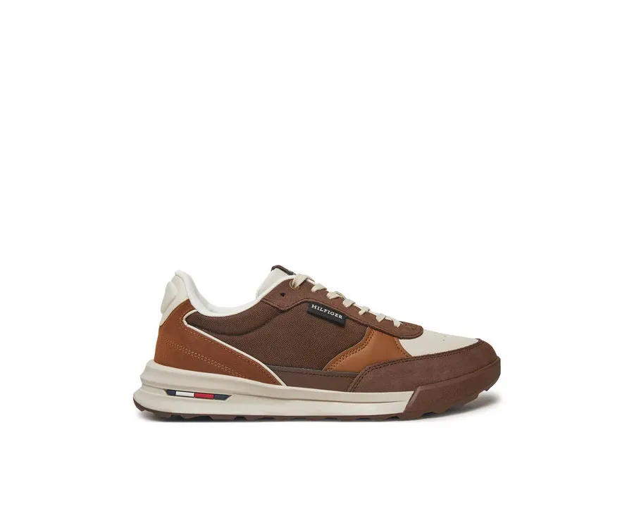 obrazek 1 Tommy Hilfiger Sneakersy Retro Runner Mix Rwb FM0FM05371 Brązowy