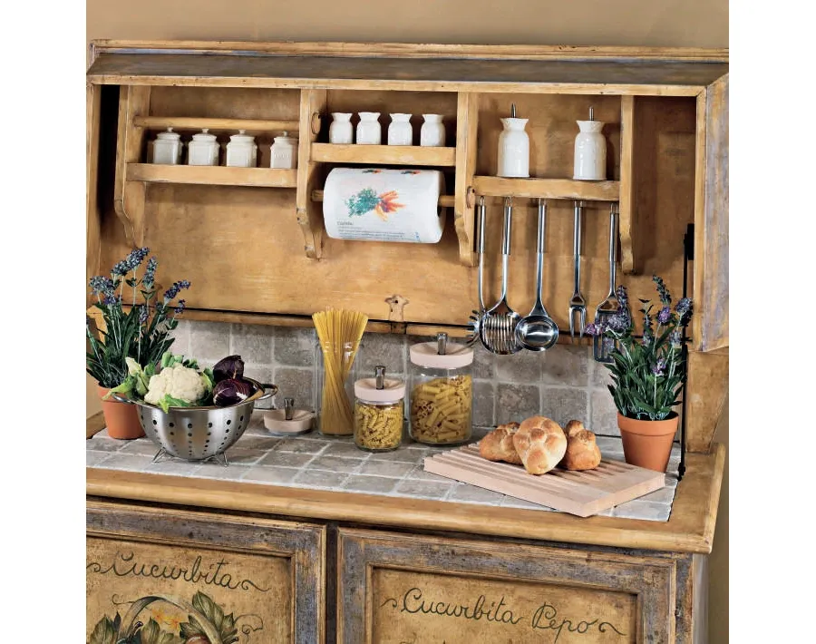 picture 3 Wooden Provence style kitchen shelf - Interiors Italia