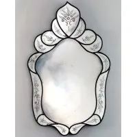 Picture Beautiful Murano lead mirror in Venetian style, handmade and engraved