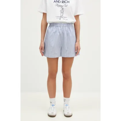 Zdjęcie Sporty & Rich szorty bawełniane SRC kolor niebieski wzorzyste high waist SH009S409SN