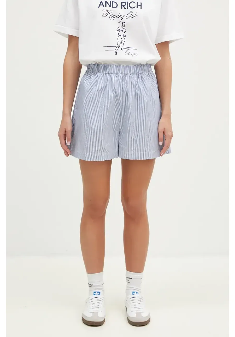 obrazek 1 Sporty & Rich szorty bawełniane SRC kolor niebieski wzorzyste high waist SH009S409SN