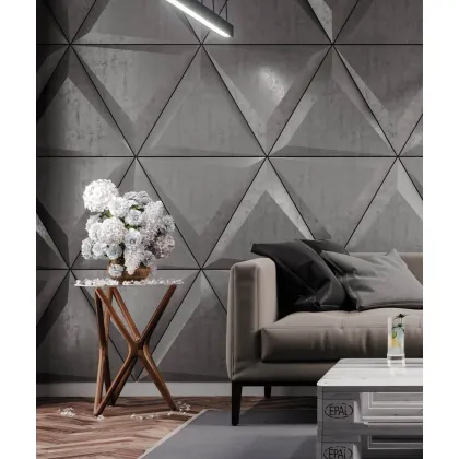 Zdjęcie 60x60 cm VT - PB36 (S96 ciemny szary) TRIANGLE - Panel dekor 3D beton architektoniczny