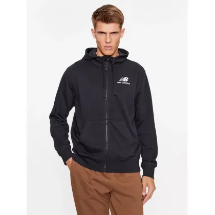 Zdjęcie New Balance Bluza Essentials Stacked Logo French Terry Jacket MJ31536 Czarny Regular Fit