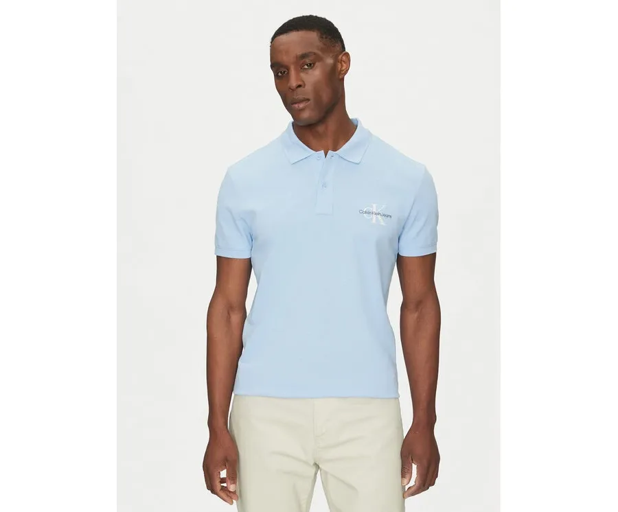 obrazek 1 Calvin Klein Jeans Polo Monologo J30J325664 Błękitny Regular Fit