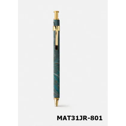 Picture A tasteful pen in hand-decorated paper, with a marble pattern, with a clip