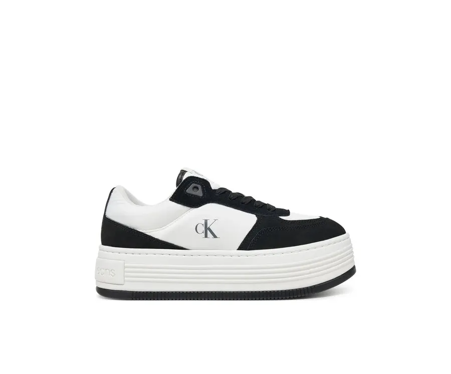 obrazek 1 Calvin Klein Jeans Sneakersy Bold Flatf Low Lace Mix YW0YW01742 Biały