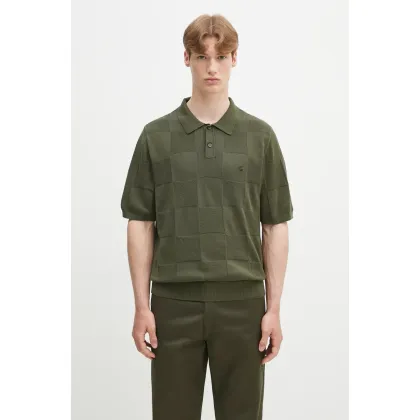 Zdjęcie Carhartt WIP polo bawełniane S/S Checker Polo męski kolor zielony gładki I034535