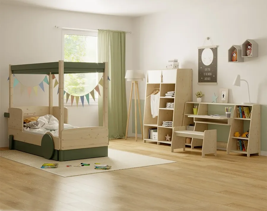 obrazek 4 Dziecięca ławka ewoluująca z naturalnego drewna ASYMETRY - MONTESSORI - Mathy by Bols