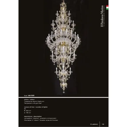 Zdjęcie Żyrandol wenecki „klasyczny” z pięcioma piętrami - Il Paralume Marina