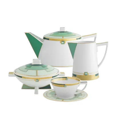 Zdjęcie Duży porcelanowy zestaw do herbaty z kolekcji Emerald - Vista Alegre