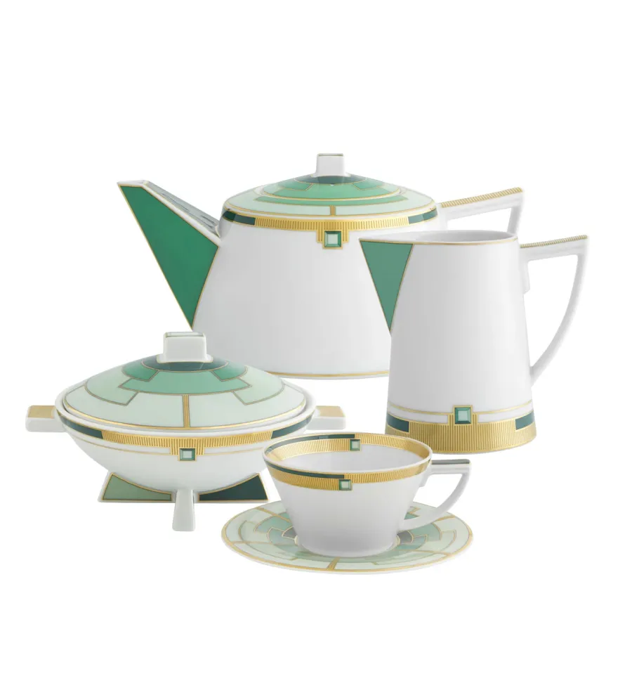 obrazek 1 Duży porcelanowy zestaw do herbaty z kolekcji Emerald - Vista Alegre