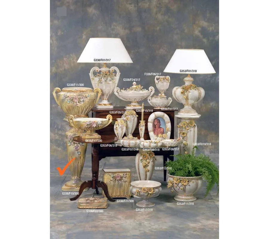 obrazek 1 Ceramiczna złota kolumna zdobiona kwiatami