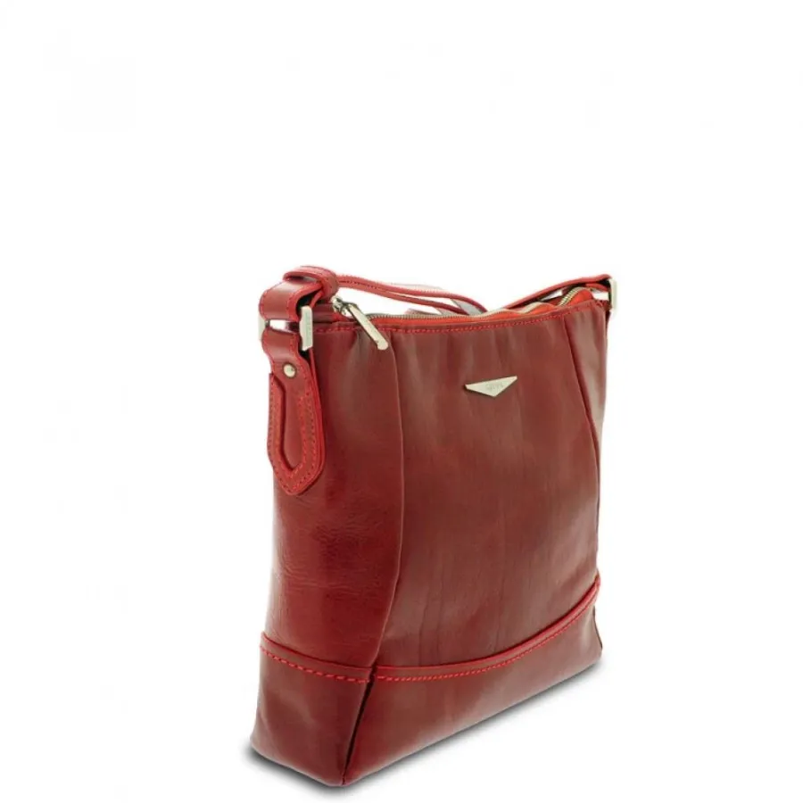 obrazek 4 Czerwona włoska torebka na ramię - Giudi