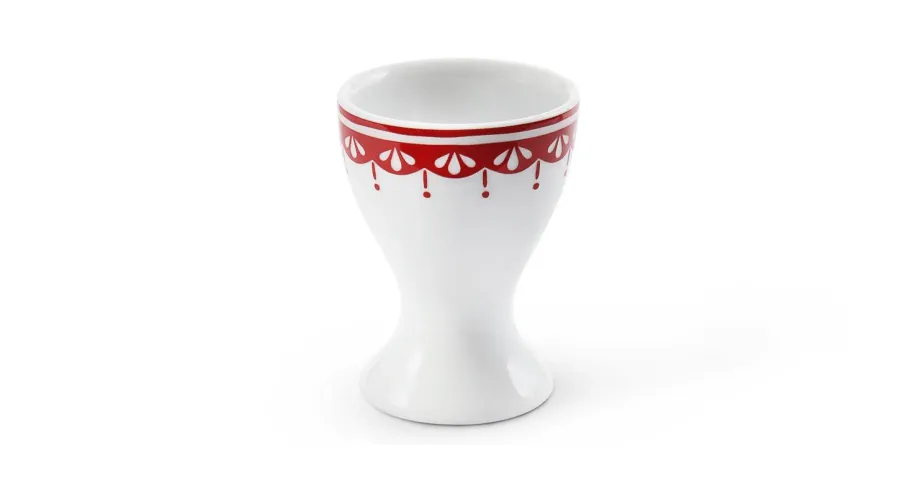 obrazek 1 Oryginalny porcelanowy kieliszek na jajko zdobiony subtelnym motywem - Leander