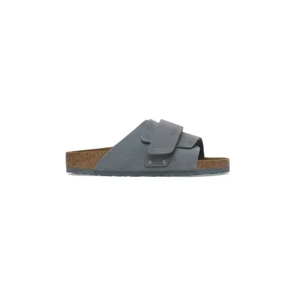 Zdjęcie Birkenstock klapki skórzane Kyoto męskie kolor szary 1029144